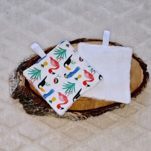 Cotons démaquillant motif tropical