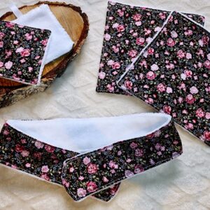 Kit beauté motif fleur rose