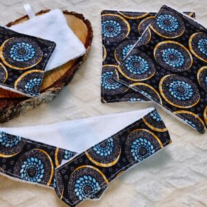 Kit beauté motif rosace bleu